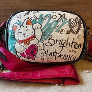 Brighton From Tokyo with Love Brick, White and Pink Crossbody camera Bag